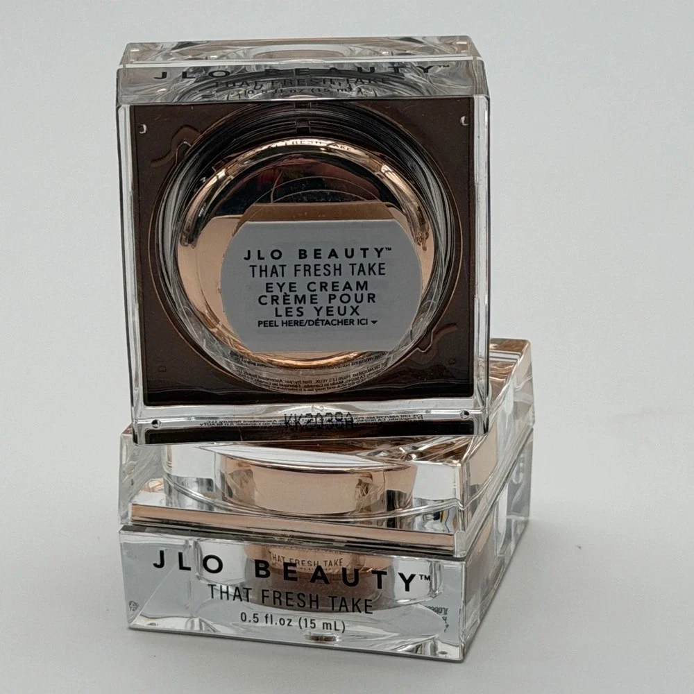 JLO BEAUTY That Fresh Take‎ Eye Cream 0.5 fl oz 15 mL Set of 2 Rose Gold Jars